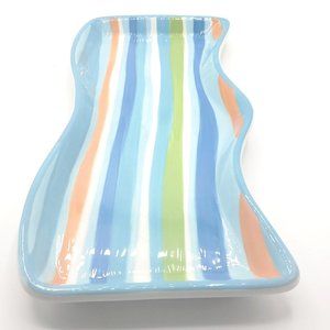 Boston Warehouse Trading Co Serving platter Striped Abstract Design 13" L x 6" w